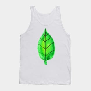 Green Leaf Watercolor Tank Top